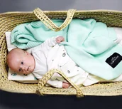 Koce - Bambusowy kocyk Delicious Mint, Miętowy 80x100 cm Lullalove - miniaturka - grafika 1