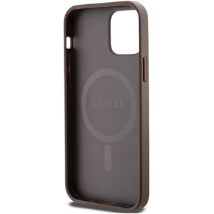 Etui Guess GUHMP12MG4GFRW Apple iPhone 12 / 12 Pro hardcase 4G Collection Leather Metal Logo MagSafe brązowy/brown - Etui i futerały do telefonów - miniaturka - grafika 8