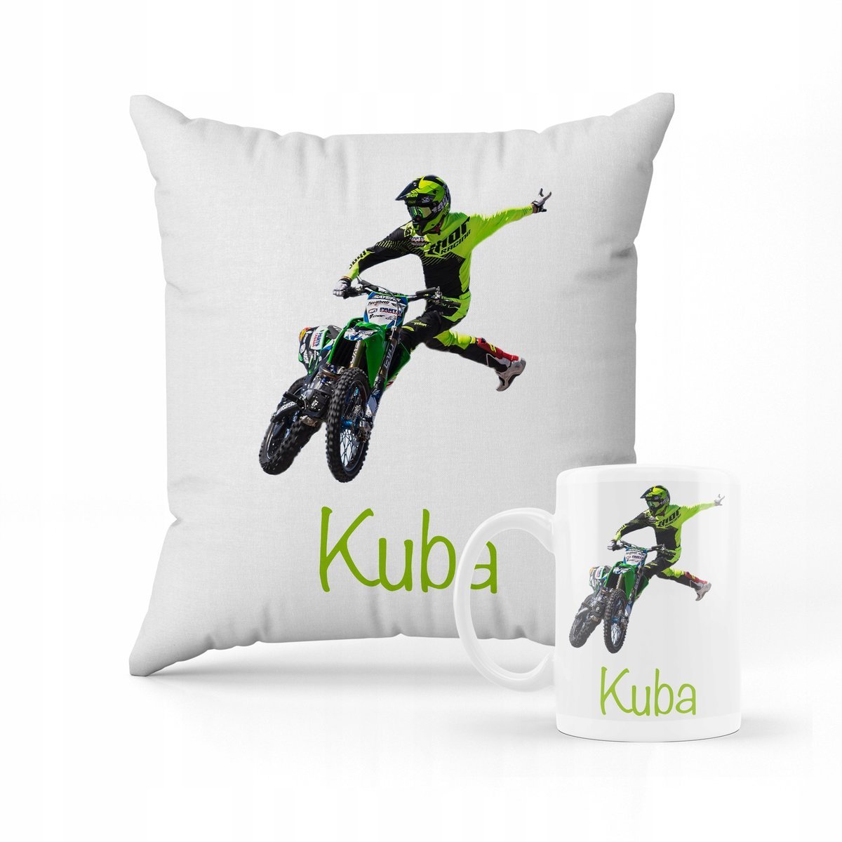 Zestaw Poduszka + Kubek Z nadrukiem Motocross Cross Motor PREZENT #19