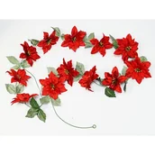 Ozdoby bożonarodzeniowe - Girlanda z poinsecji 150 cm - miniaturka - grafika 1