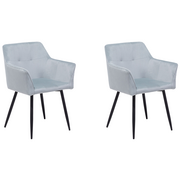 Krzesła - Beliani Zestaw do jadalni 2 krzesła welur jasnoszare JASMIN - miniaturka - grafika 1