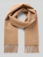 Apaszki i szaliki męskie - Szal wełniany z frędzlami - miniaturka - grafika 1