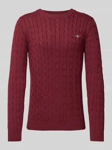 Sweter z dzianiny z okrągłym dekoltem - Swetry męskie - miniaturka - grafika 1