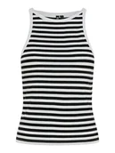 Koszulki i topy damskie - Pieces Top "Jane" w kolorze czarno-białym - miniaturka - grafika 1