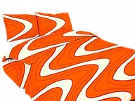 Pościel - pościel z bawełny płaskiej 200x220 + 2 poszewki B 37 orange fala - miniaturka - grafika 1