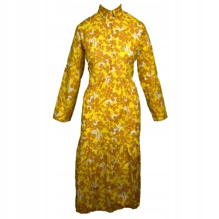 Sukienka Żółta W Kwiaty Rozmiar L *Butik*