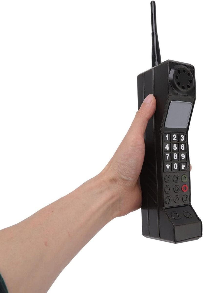 Rekwizyt do telefonu z lat 90., model retro telefonu komórkowego, dekoracja imprez z lat 80., dekoracja salonu, pulpitu (czarny)