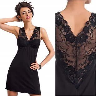 Koszulka nocna koronkowa DONNA Kristina czarna L 40 - Bielizna nocna - miniaturka - grafika 1