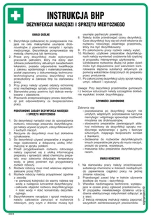 DD018 INSTRUKCJA BHP DEZYNFEKCJI NARZĘDZI I SPRZĘTU MEDYCZNEGO, FN - FOLIA SAMOPRZYLEPNA; (245X350MM) - Instrukcje stanowiskowe BHP - miniaturka - grafika 1