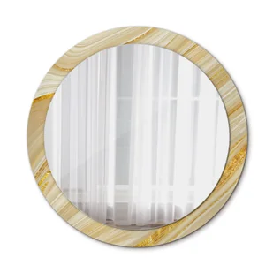 Okrągłe Lustro Łazienkowe Złoty abstrakcyjny 90cm - Lustra - miniaturka - grafika 1