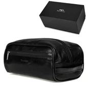 Kosmetyczki, organizery i kuferki - Beltimore kosmetyczka męska Skórzana saszetka czarna czarny - miniaturka - grafika 1