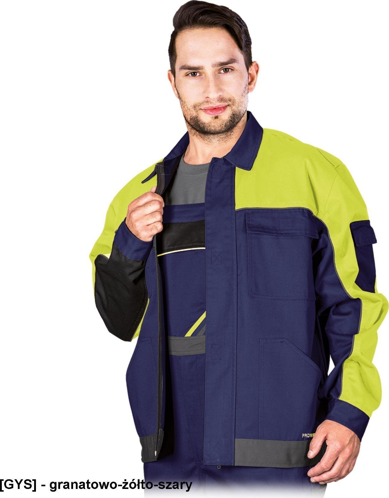 R.E.I.S. PRO-J - BLUZA OCHRONNA - granatowo-żółto-szary M