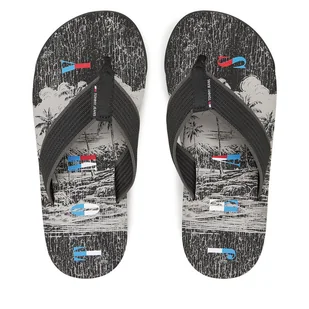 Japonki Tommy Jeans Tjm Elevated Beach Sandal EM0EM01561 Czarny - Klapki i japonki męskie - miniaturka - grafika 1
