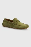 Mokasyny męskie - Tommy Hilfiger mokasyny zamszowe CASUAL SUEDE DRIVER męskie kolor zielony FM0FM04998 - miniaturka - grafika 1