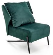 Fotele - Fotel wypoczynkowy VICTUS welur ciemny zielony / czarny - miniaturka - grafika 1