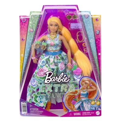Barbie Lalka Extra Fancy kwiatowa + kotek HHN14 HHN11 MATTEL