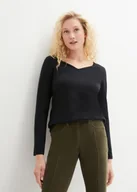 Bluzki damskie - Shirt z długim rękawem i dekoltem w serek (2 szt.) - bonprix - miniaturka - grafika 1