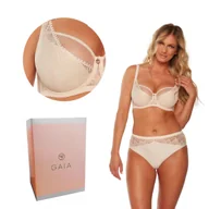 Biustonosze - Biustonosz z koronką Semi-Soft Leandra 1241 półusztywniany beżowy  65J - miniaturka - grafika 1