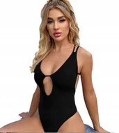 Stroje kąpielowe - STRÓJ KĄPIELOWY JEDNOCZĘŚCIOWY CZARNY MONOKINI XL - miniaturka - grafika 1