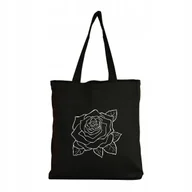Torby i wózki na zakupy - Eko Torba Bawełniana na ramię Shopper Eco Torebka Zakupy One Line Róża #2 - miniaturka - grafika 1