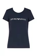 Koszulki i topy damskie - Emporio Armani Swimwear Damska koszulka plażowa z logo Viscose, morski, XS - miniaturka - grafika 1