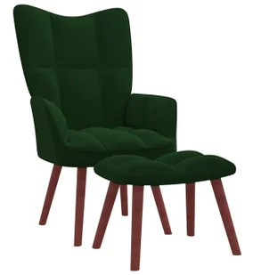 Ciemnozielony Fotel Welurowy Z Podnóżkiem N8-R13 - Fotele Ciemnozielony Fotel Welurowy Z Podnóżkiem N8-R13 - Fotele - miniaturka - grafika 1
