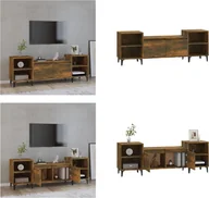 Szafki RTV - vidaXL Szafka pod TV dąb wędzony 160x35x55 cm materiał drewnopochodny - szafka pod TV - szafki pod TV - meble pod TV - stojak pod TV - miniaturka - grafika 1