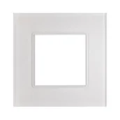 Klawisze i ramki - Ramka pojedyncza szklana kryształowa biel R-1Q rosa - miniaturka - grafika 1