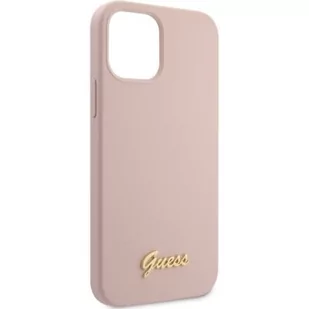 Guess Silicone Script - Etui na iPhone 12 / iPhone 12 Pro różowy GUHCP12MLSLMGLP - Etui i futerały do telefonów - miniaturka - grafika 2