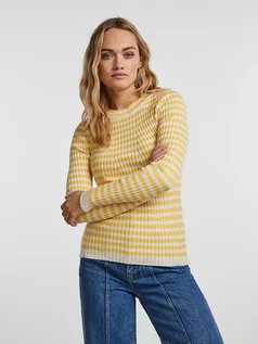 Swetry damskie - Pieces Sweter w kolorze żółtym - grafika 1