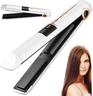 Prostownica Verk Prostownica do włosów ceramiczna lcd 2w1 regulacja temperatury power bank Prostownica do włosów ceramiczna lcd 2w1 regulacja temperatury power bank - Prostownice i karbownice do włosów - miniaturka - grafika 1