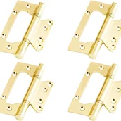 Zawiasy, okucia i inne akcesoria - 4" Zawiasy wpuszczane ze stali nierdzewnej do drzwi rolowanych, wytrzymałe, opakowanie 4 szt., złote - miniaturka - grafika 1