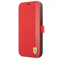 Etui i futerały do telefonów - Ferrari FESAXFLBKP13SRE iPhone 13 mini 5,4" czerwony/red book On Track Carbon Stripe FER000491-0 - miniaturka - grafika 1