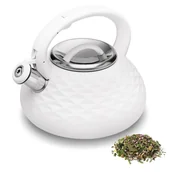 Czajniki na gaz - Tradycyjny Czajnik Na Gaz Indukcję Biały Czajnik Z Gwizdkiem 3 L Pascal Konighoffer - miniaturka - grafika 1
