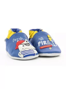 Robeez Skórzane buty "Pirate Wolf" w kolorze niebiesko-żółtym do raczkowania - Buciki dla niemowląt - miniaturka - grafika 1