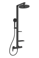 Zestawy prysznicowe - Ideal Standard ALU+ - Zestaw prysznicowy z baterią, średnica 26 cm, 2 dysze, jedwabiście czarny BD584XG - miniaturka - grafika 1