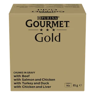 Purina Gourmet Gold Kawałki w sosie mix 96x85g - Mokra karma dla kotów - miniaturka - grafika 1