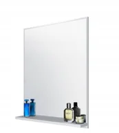 Lustra - Lustro Biały Mat 52x64 – Prostokątne, Ścienne, Minimalistyczne, Do Łazienki - miniaturka - grafika 1