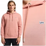 Bluzy męskie - Lee PLAIN HOODIE Sepia bawełniana koralowa bluza z kapturem kangurka XXL - miniaturka - grafika 1