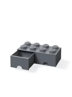 Lego Brick Drawer 8 ciemnoszary | 40061754 - Pojemniki na zabawki - miniaturka - grafika 1
