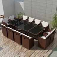 Meble ogrodowe - vidaXL 13-cz zestaw mebli ogrodowych z poduszkami rattan PE brązowy 42552 - miniaturka - grafika 1
