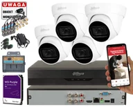 Zestawy do monitoringu - Inteligentny monitoring 4 kamery Dahua HAC-HDW1800TL-A-0280B 8MPx Wizsense Mikrofon - miniaturka - grafika 1