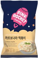 Kuchnie świata - Danie Carbonara Topokki, kluski ryżowe w sosie serowo-śmietanowym 240g - Pink Rocket - miniaturka - grafika 1