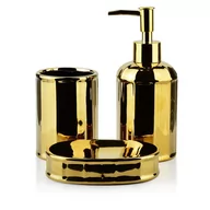 Akcesoria łazienkowe - Komplet łazienkowy złoty Waimea - miniaturka - grafika 1