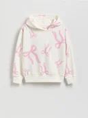 Bluzy dla dziewczynek - Reserved - Bluza z nadrukiem - złamana biel - miniaturka - grafika 1