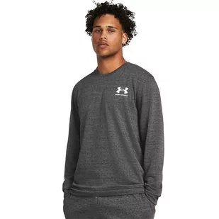 Męska bluza dresowa nierozpinana bez kaptura Under Armour UA Rival Terry LC Crew - szara - UNDER ARMOUR - Koszulki sportowe męskie - miniaturka - grafika 1