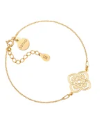 Bransoletki - Złota bransoletka z dużą rozetką - miniaturka - grafika 1