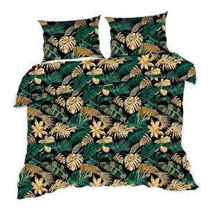 Pościel 160x200 liście czarna zielona złota Classic - Pościel - miniaturka - grafika 1