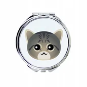 Lusterka do makijażu - Kot pręgowany Lusterko kieszonkowe, do torebki - miniaturka - grafika 1