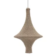 Lampy sufitowe - Lampa bawełniana zwisająca Alda 5118 Shilo do salonu dekoracyjna beżowy - miniaturka - grafika 1